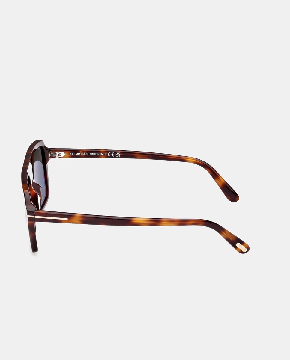 Gafas de sol de hombre piloto en acetato en negro - Tom Ford - Marrón Marrón-3