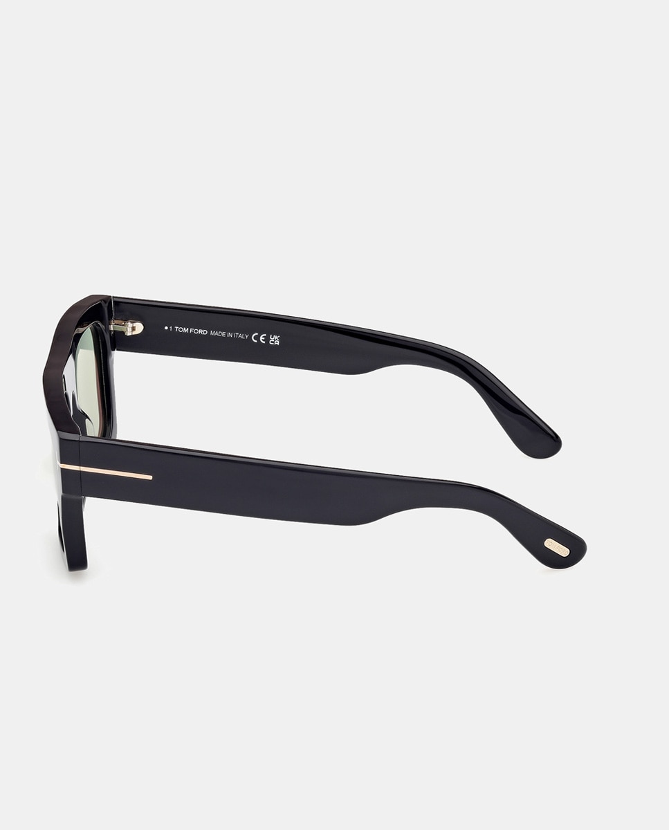 Gafas de sol de hombre geométricas de acetato en havana - Tom Ford - Negro Negro-3