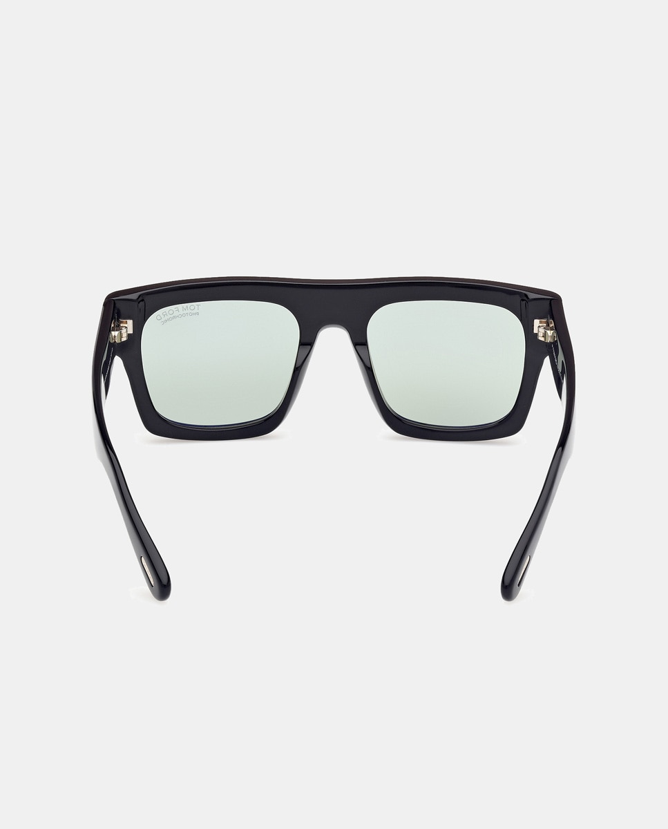Gafas de sol de hombre geométricas de acetato en havana - Tom Ford - Negro Negro-4