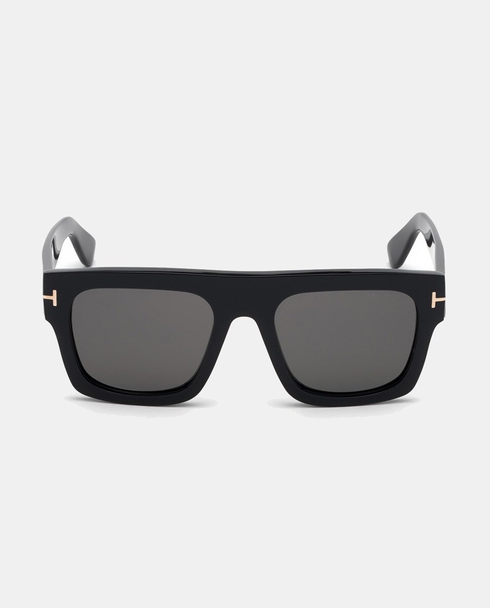 Gafas de sol de hombre geométricas de acetato en havana - Tom Ford - Negro Negro-5