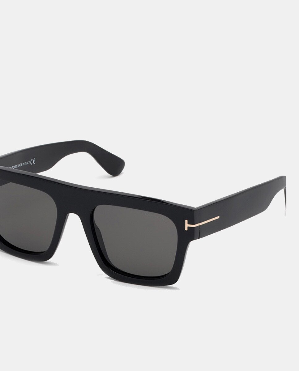 Gafas de sol de hombre geométricas de acetato en havana - Tom Ford - Negro Negro-6
