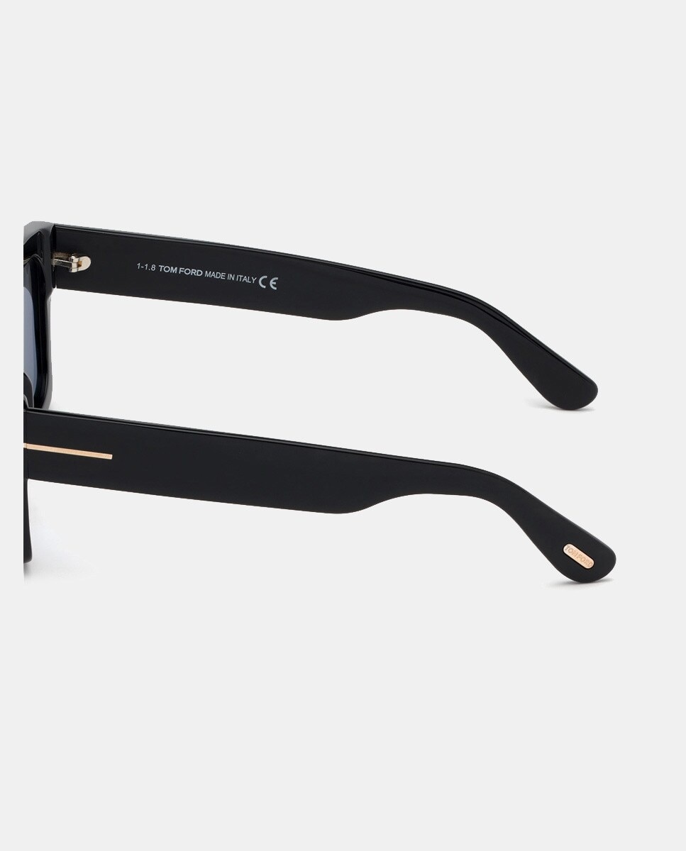 Gafas de sol de hombre geométricas de acetato en havana - Tom Ford - Negro Negro-7