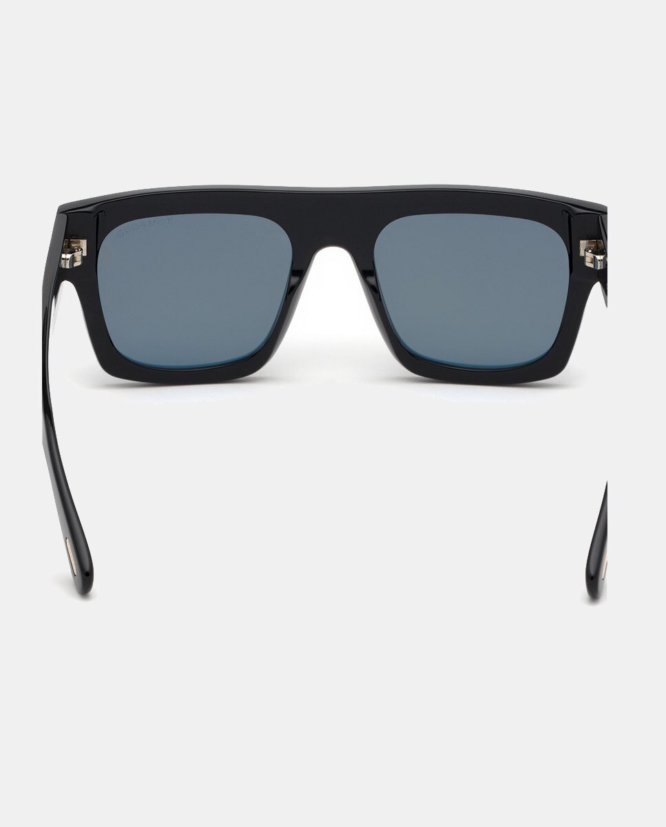 Gafas de sol de hombre geométricas de acetato en havana - Tom Ford - Negro Negro-8