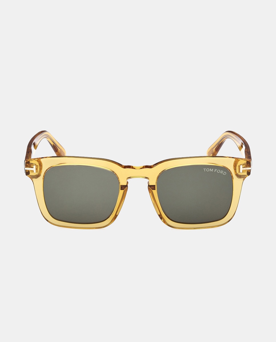 Gafas de sol de hombre Tom Ford cuadradas de acetato en color negro con lentes polarizadas - Amarillo Amarillo-1