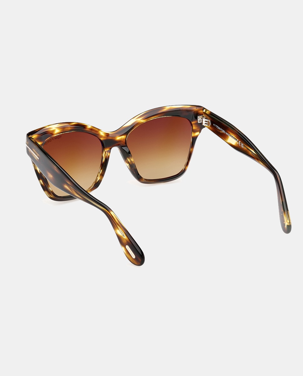 Óculos de Sol Cat Eye em Acetato Castanho-4