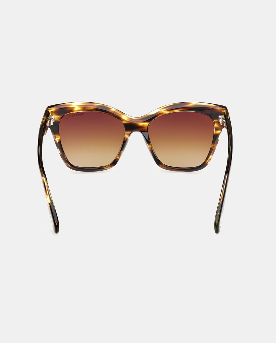 Óculos de Sol Cat Eye em Acetato Castanho-5