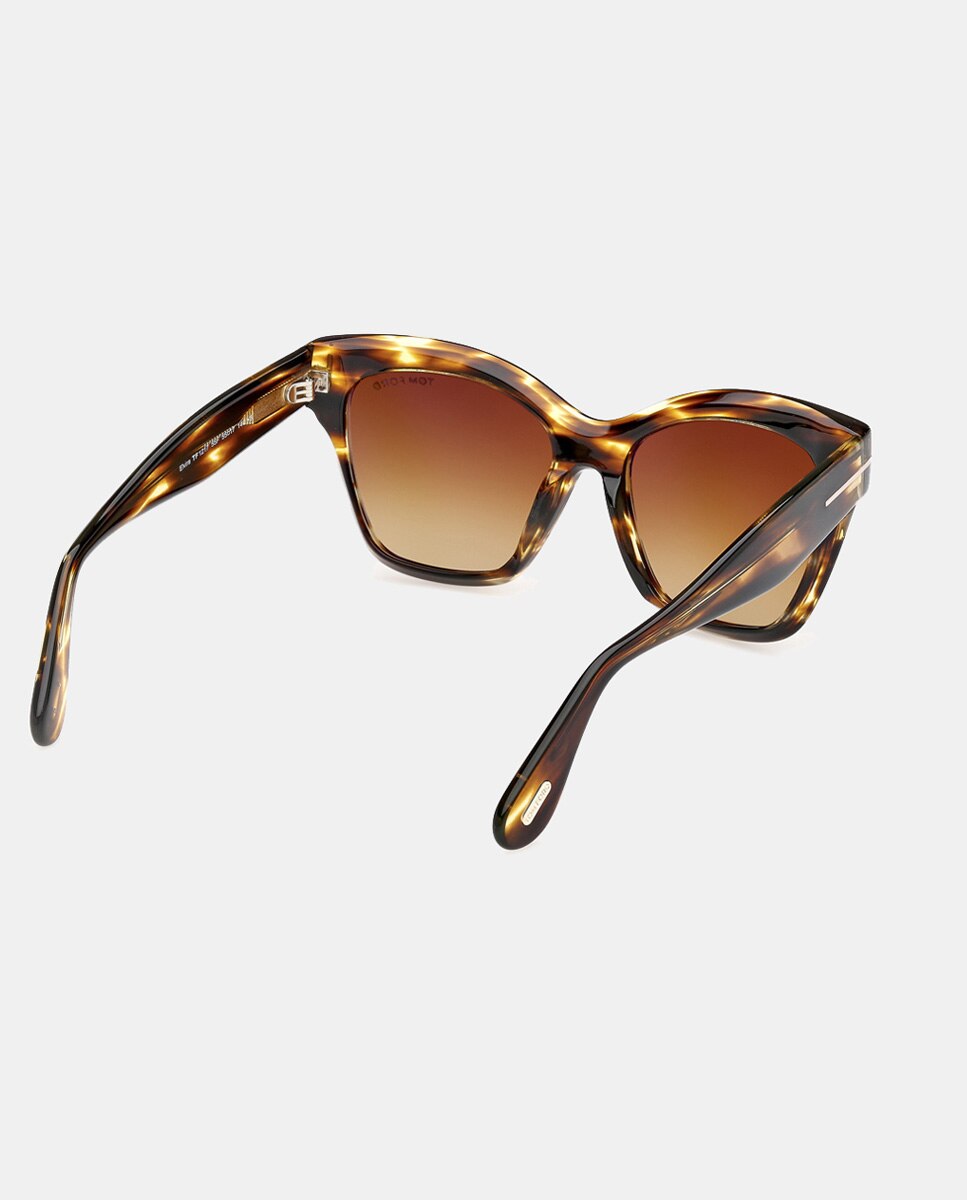 Óculos de Sol Cat Eye em Acetato Castanho-6