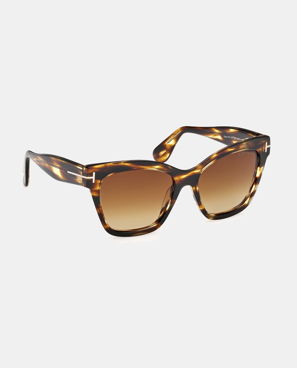 Óculos de Sol Cat Eye em Acetato Castanho-8