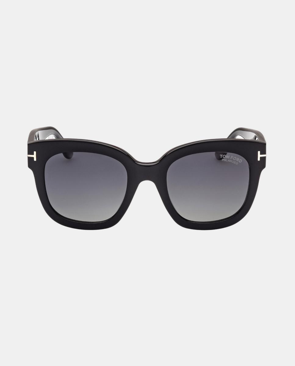 Imagen 0 de Gafa de sol de mujer geométrica en acetato con lente polarizada Negro