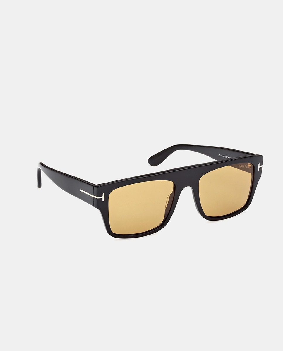 Gafa de sol de hombre rectangular en acetato - Tom Ford - Negro Negro-2