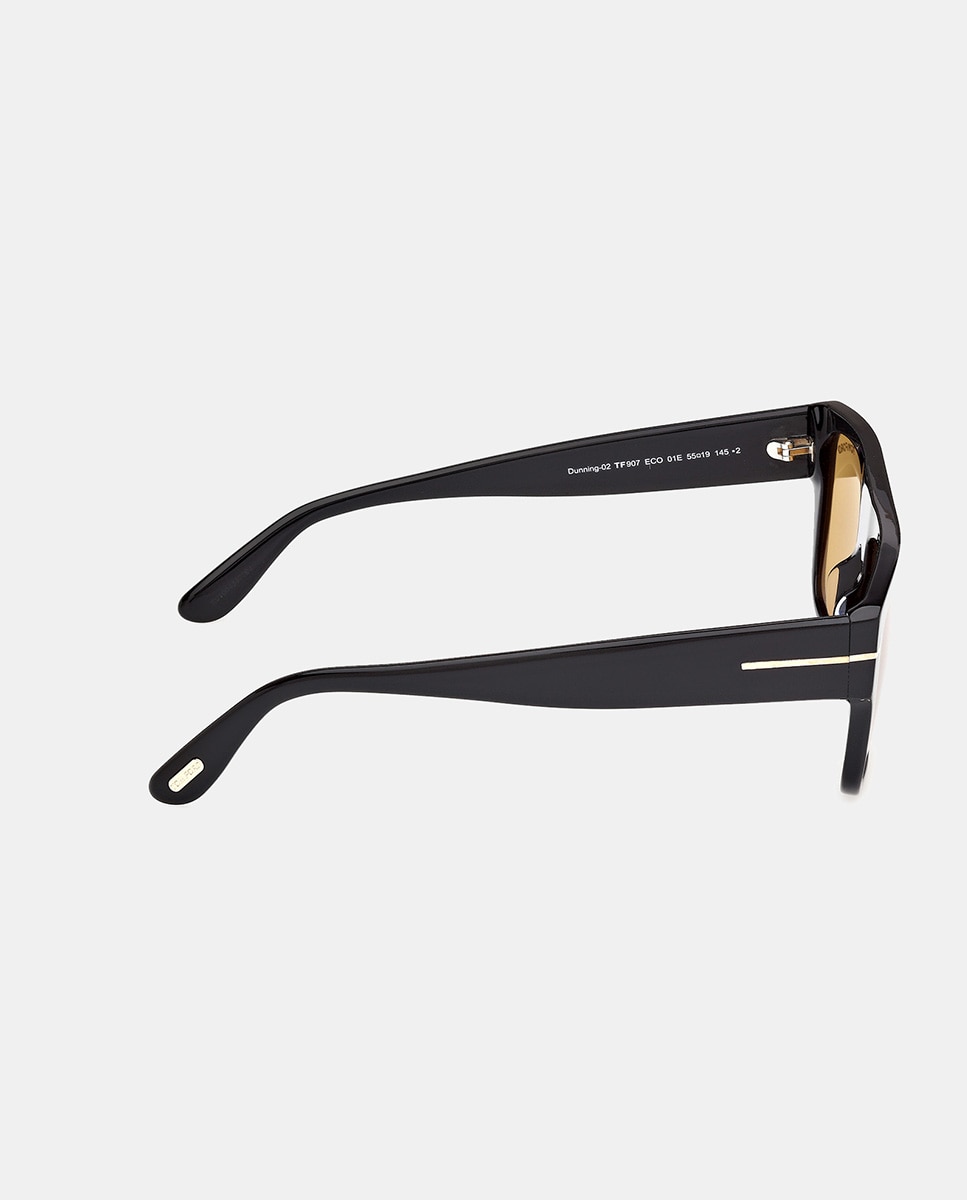 Gafa de sol de hombre rectangular en acetato - Tom Ford - Negro Negro-3