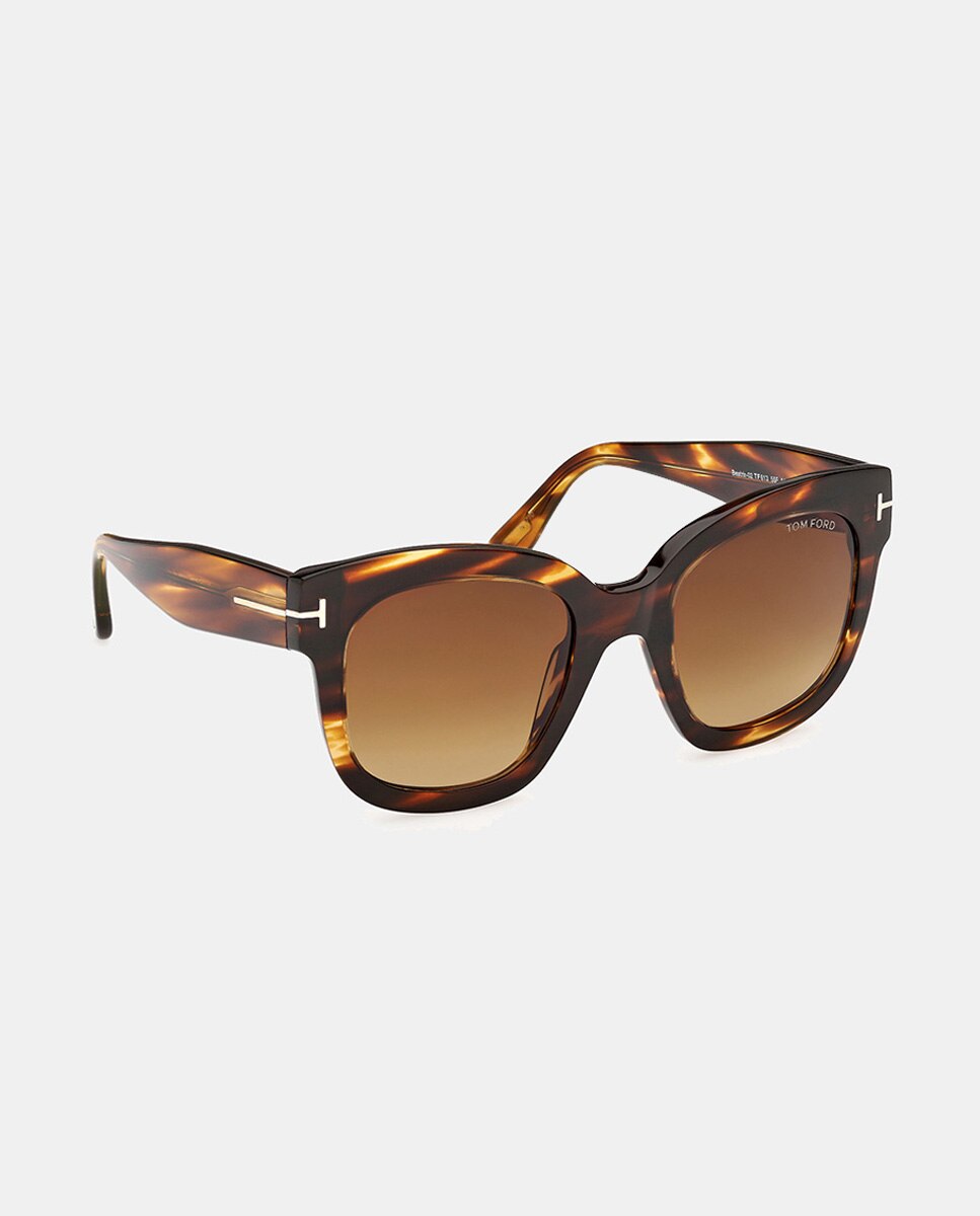 Imagen 2 de Gafa de sol de mujer geométrica en acetato con lente degradada - Tom Ford - Marrón Marrón