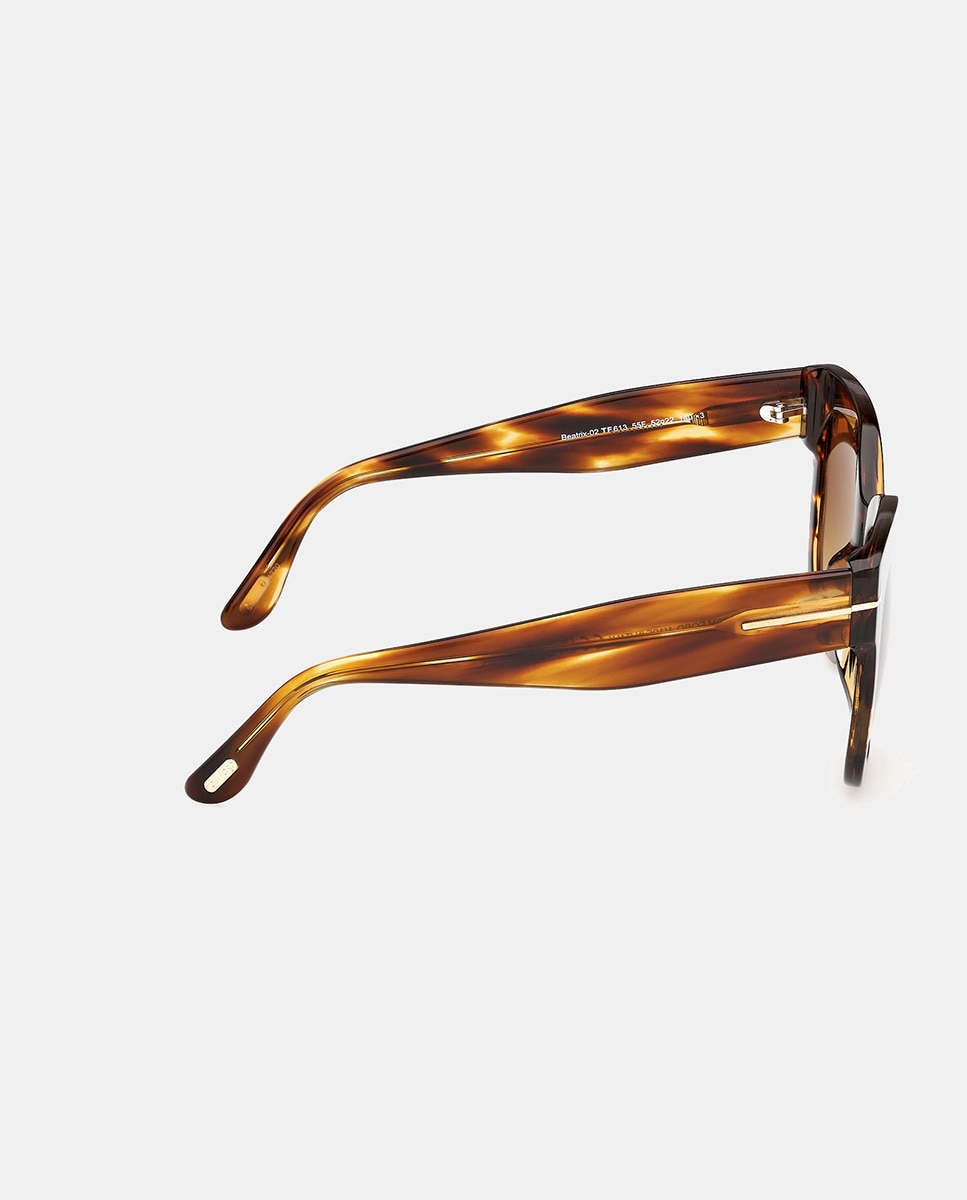 Imagen 3 de Gafa de sol de mujer geométrica en acetato con lente degradada - Tom Ford - Marrón Marrón