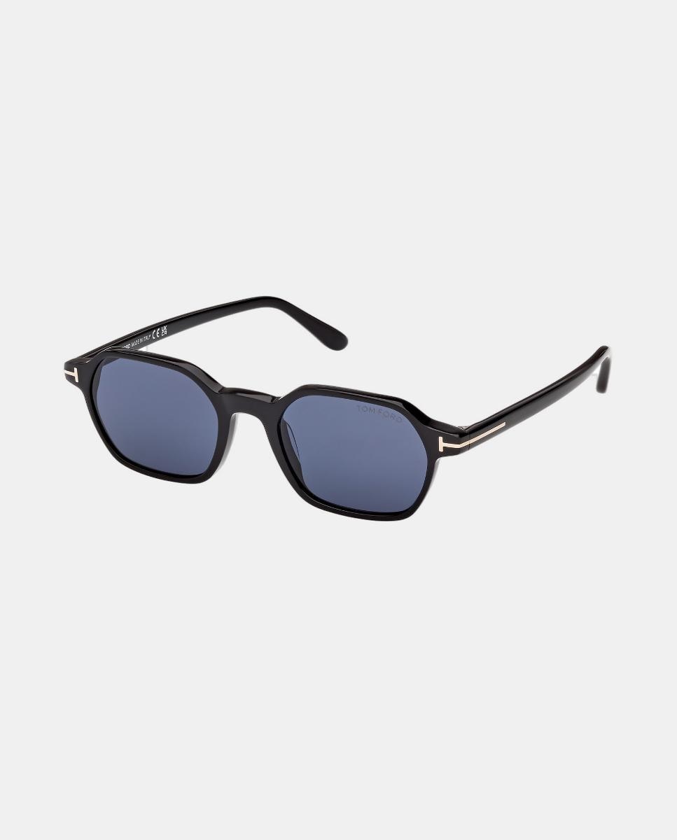 Gafa de sol de hombre geometrica en acetato - Tom Ford - Negro Negro-2