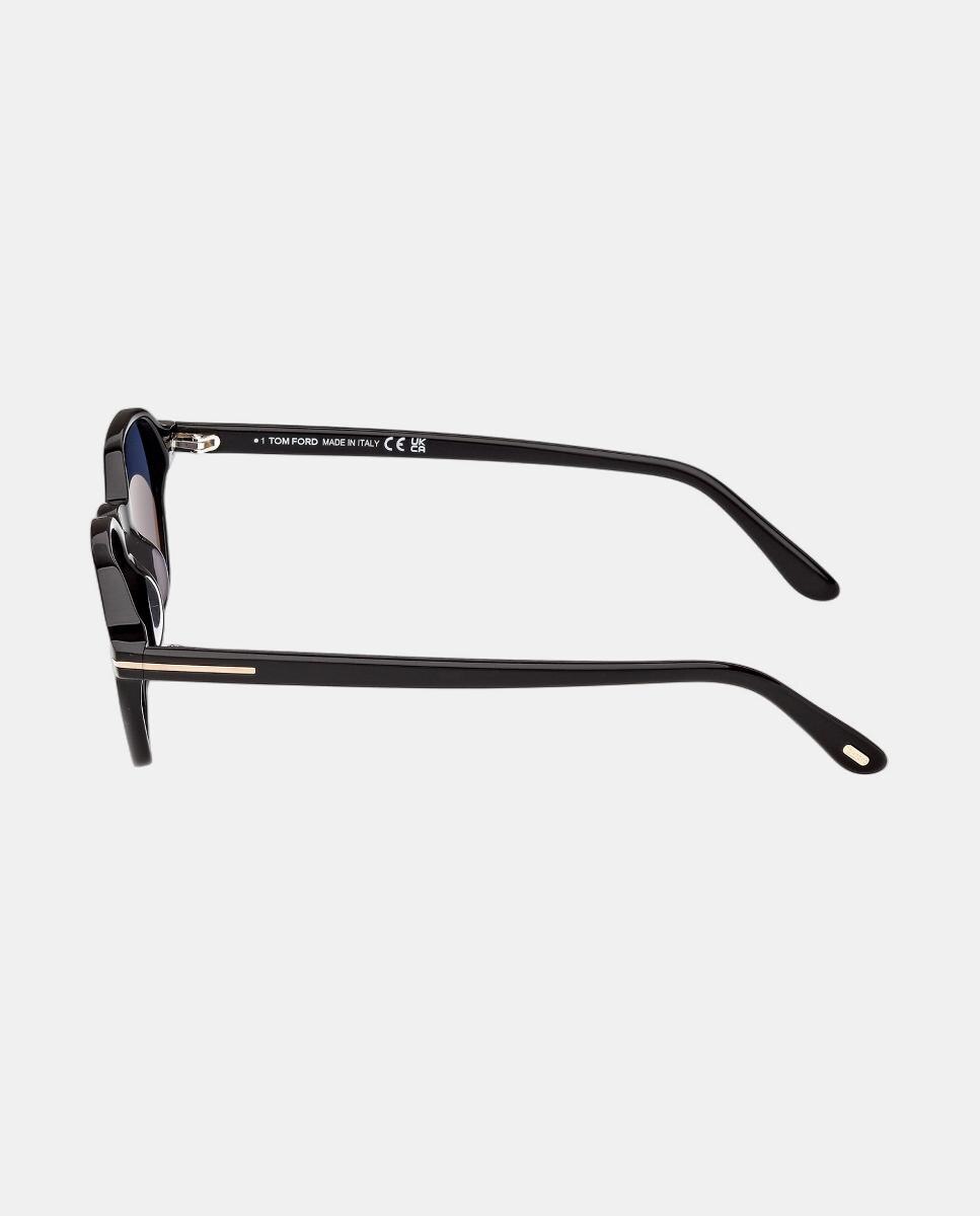Gafa de sol de hombre geometrica en acetato - Tom Ford - Negro Negro-3