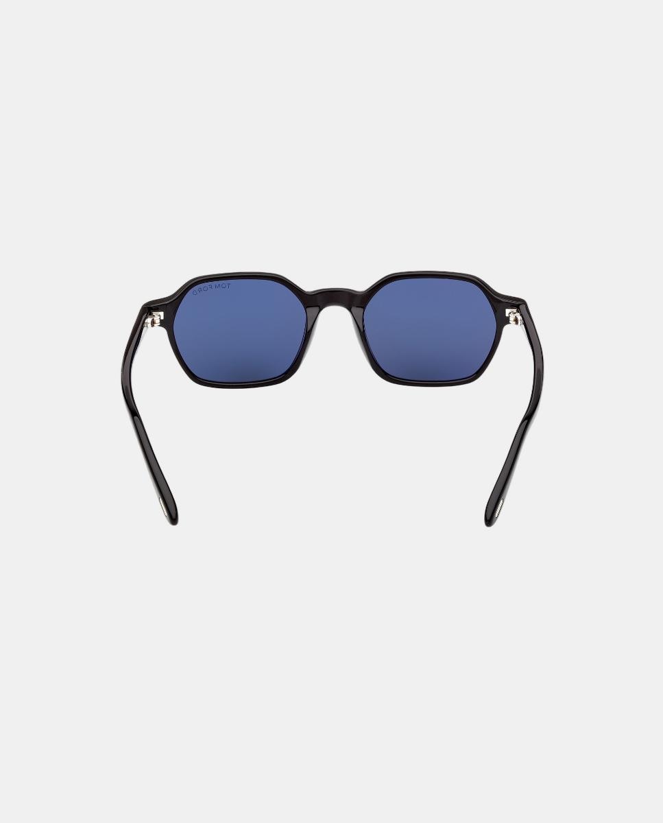 Gafa de sol de hombre geometrica en acetato - Tom Ford - Negro Negro-4