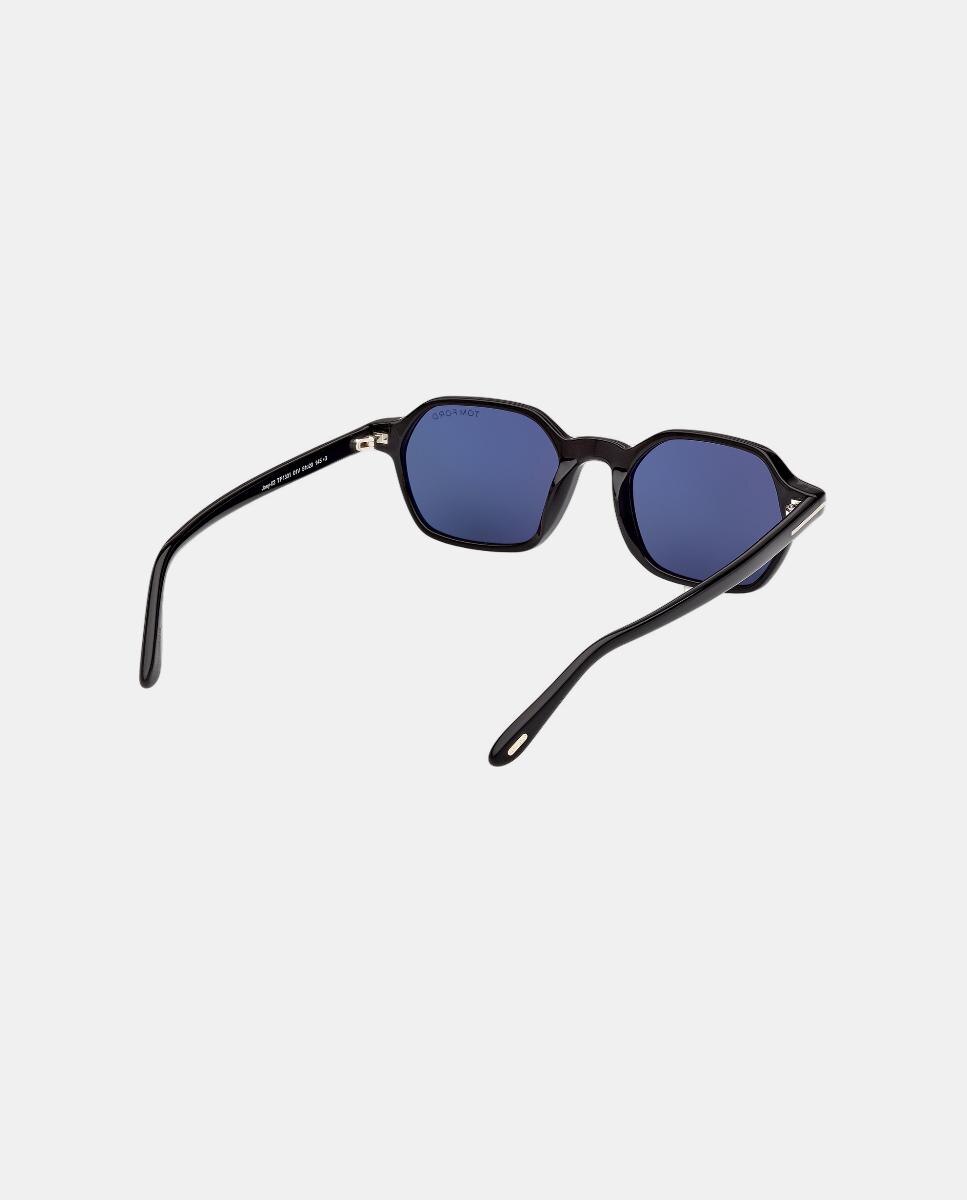 Gafa de sol de hombre geometrica en acetato - Tom Ford - Negro Negro-6
