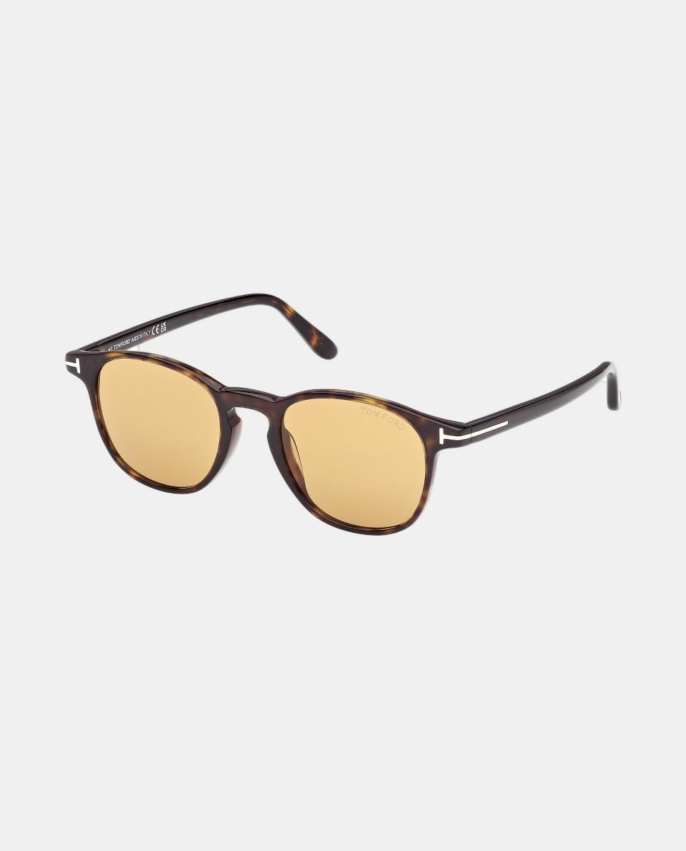 Gafa de sol de hombre redonda en acetato - Tom Ford - Marrón Marrón-2