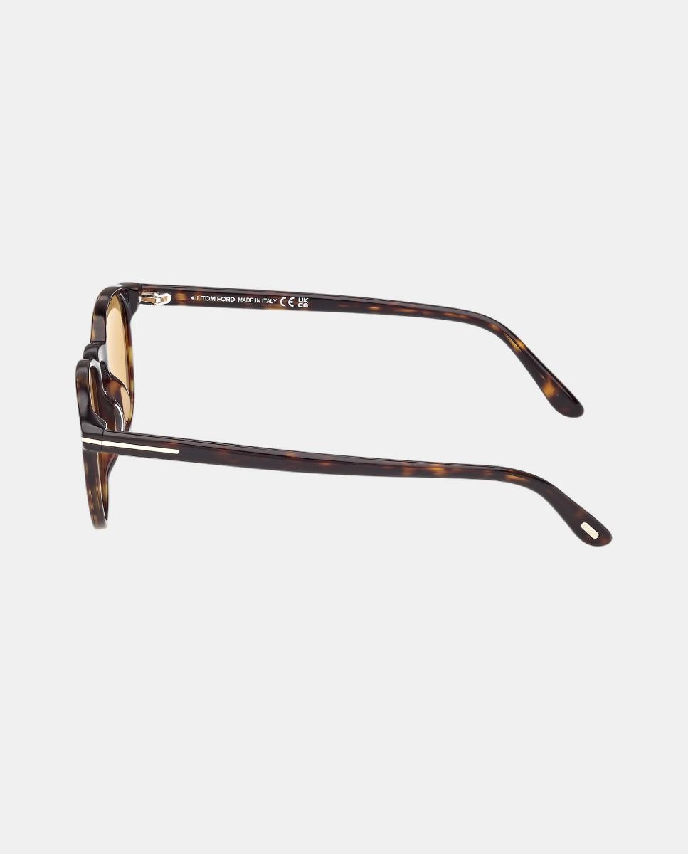 Gafa de sol de hombre redonda en acetato - Tom Ford - Marrón Marrón-3