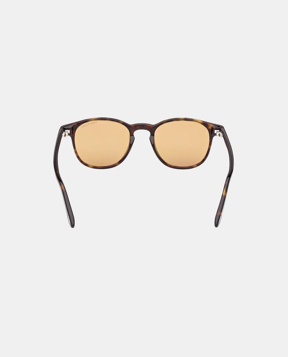 Gafa de sol de hombre redonda en acetato - Tom Ford - Marrón Marrón-4