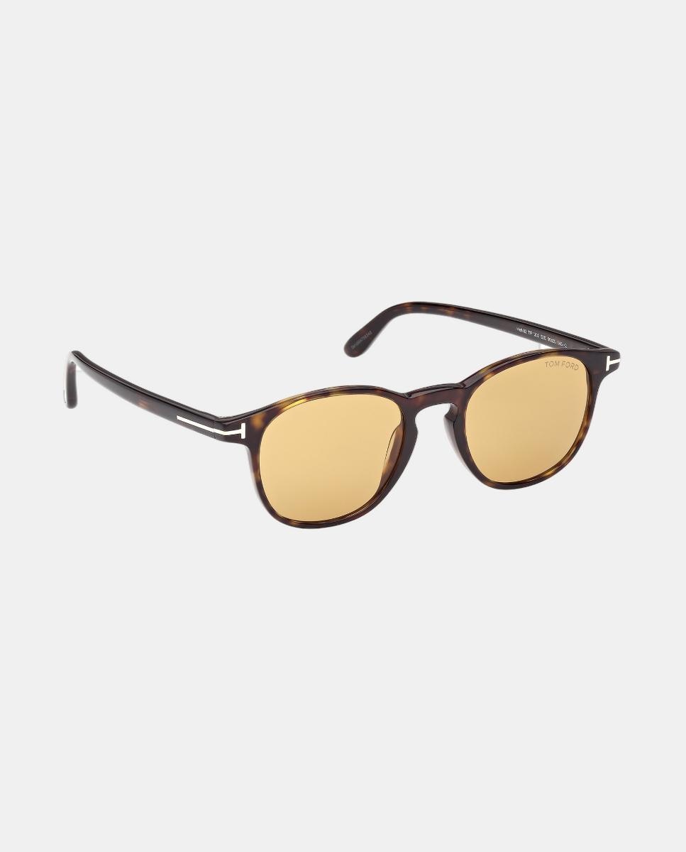 Gafa de sol de hombre redonda en acetato - Tom Ford - Marrón Marrón-5