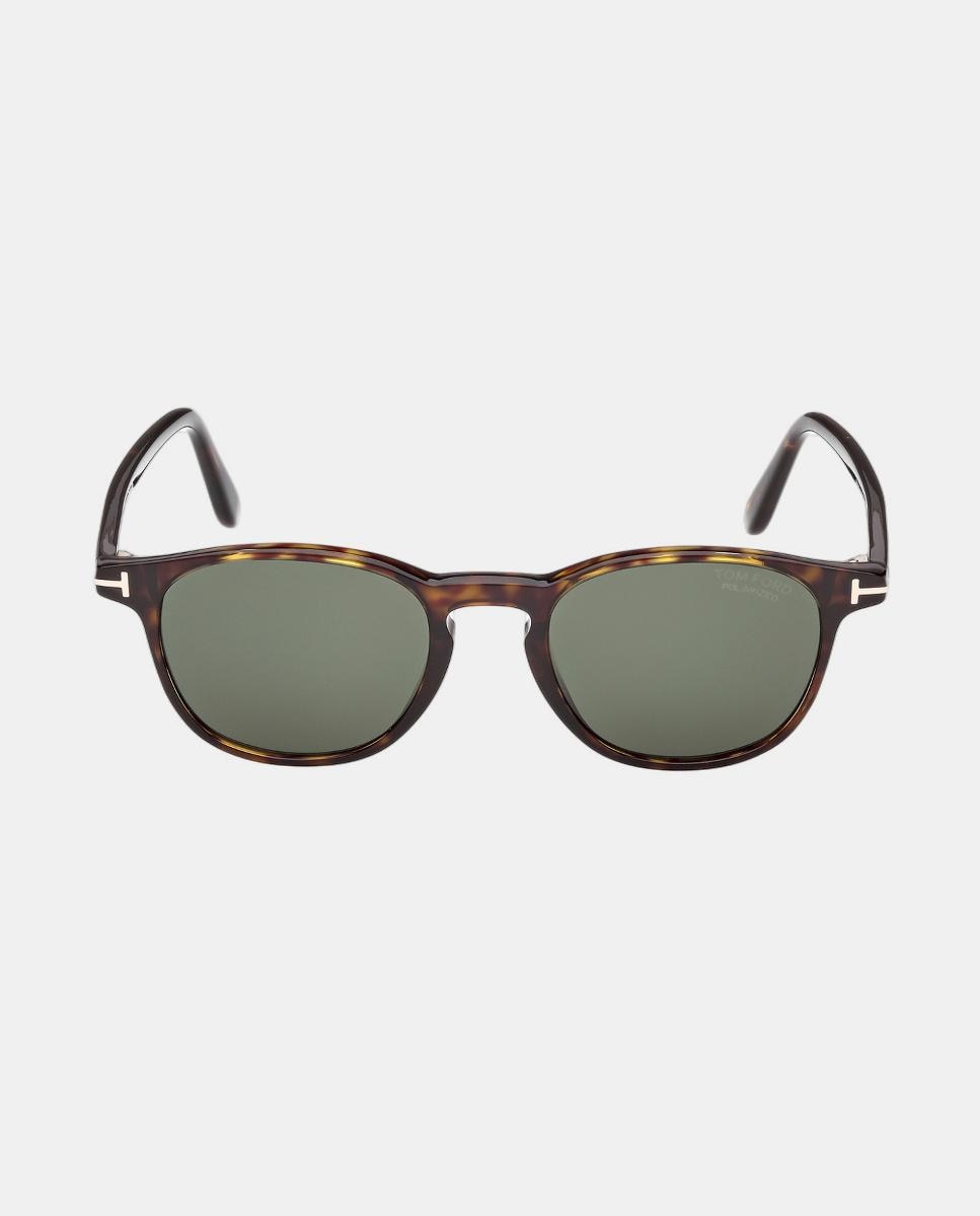 Imagen 0 de Gafa de sol de hombre redonda en acetato con lente polarizada Marrón oscuro