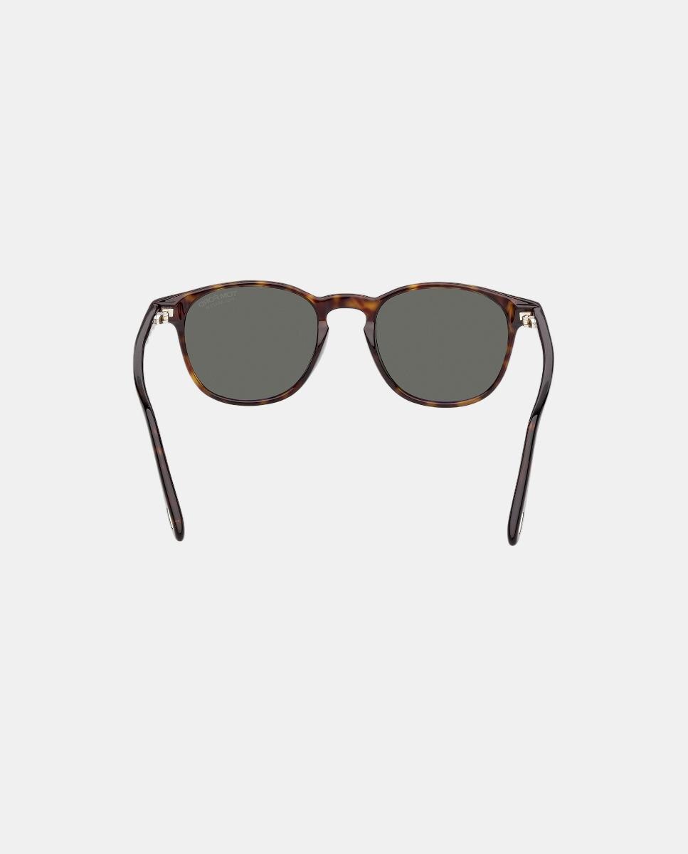 Gafa de sol de hombre redonda en acetato con lente polarizada - Tom Ford - Marrón oscuro Marrón oscuro-4
