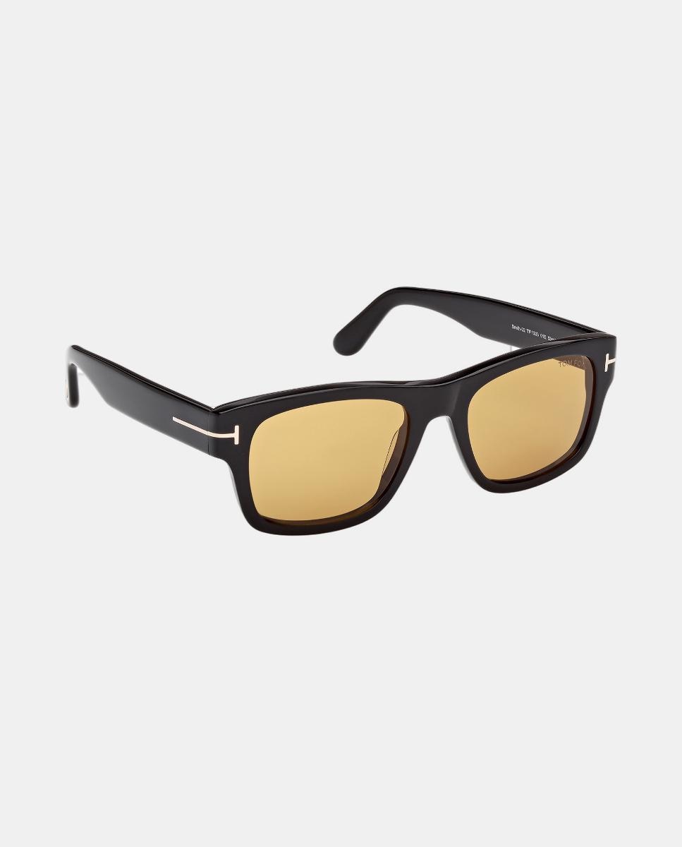 Gafa de sol de hombre rectangular en acetato - Tom Ford - Negro Negro-2