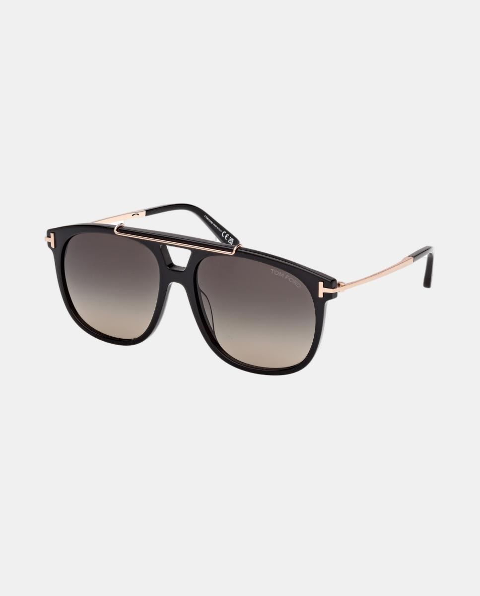 Gafa de sol unisex cuadrada en acetato con lente degradada - Tom Ford - Negro Negro-2