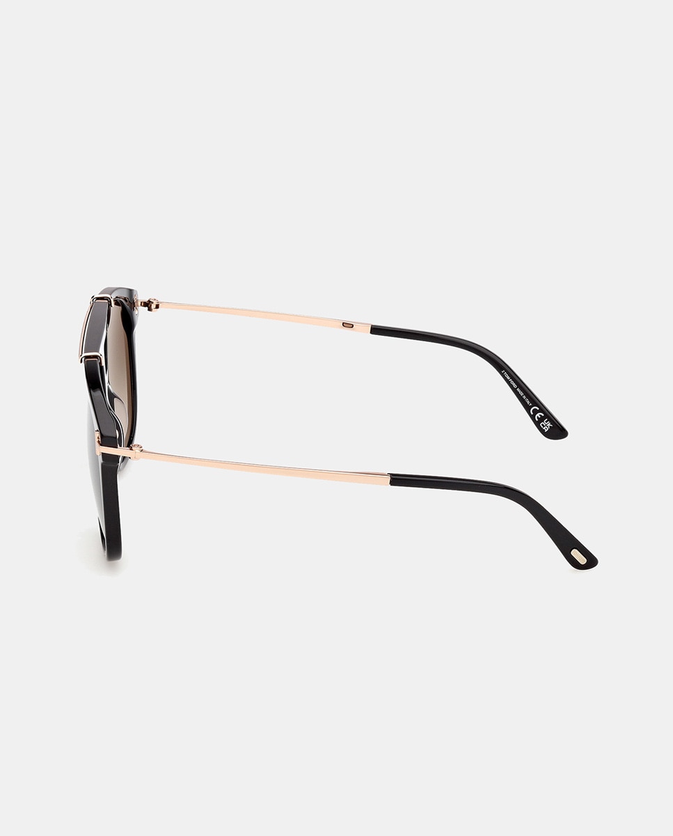 Gafa de sol unisex cuadrada en acetato con lente degradada - Tom Ford - Negro Negro-3