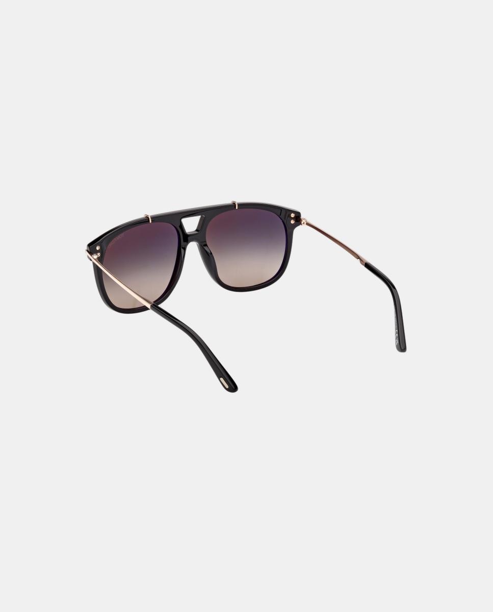 Gafa de sol unisex cuadrada en acetato con lente degradada - Tom Ford - Negro Negro-4