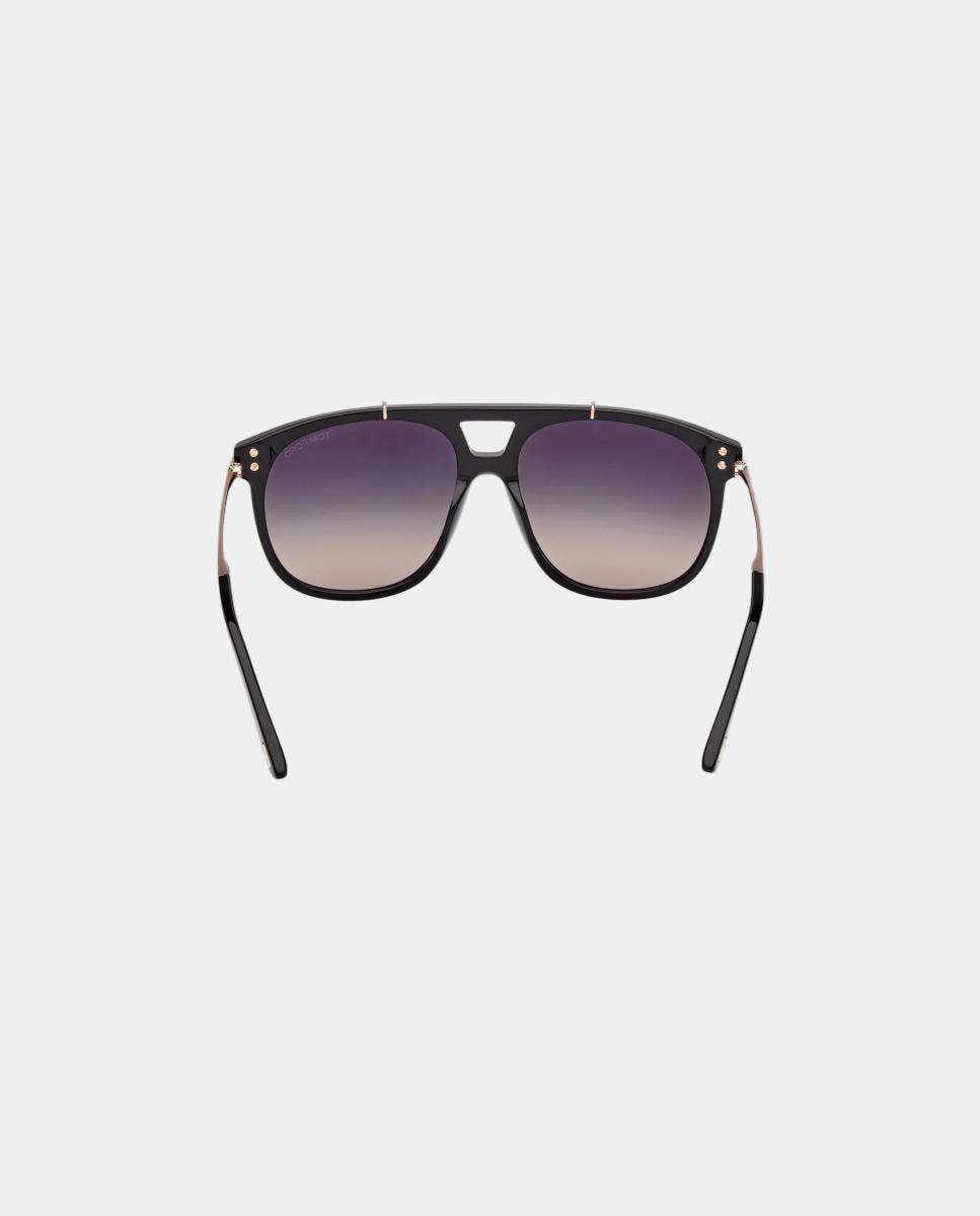 Gafa de sol unisex cuadrada en acetato con lente degradada - Tom Ford - Negro Negro-5