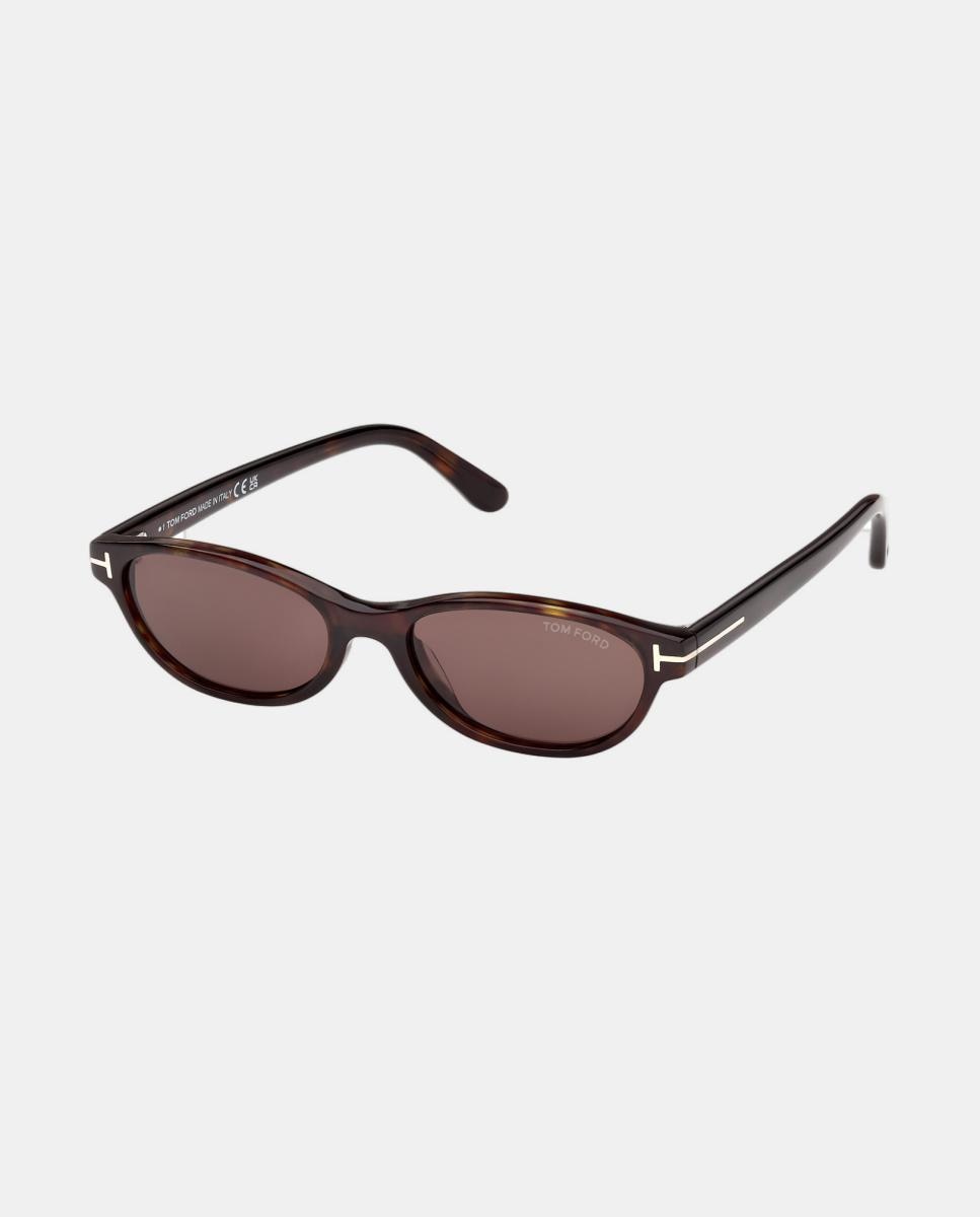 Imagen 2 de Gafa de sol de mujer ovalada en acetato - Tom Ford - Marrón Marrón