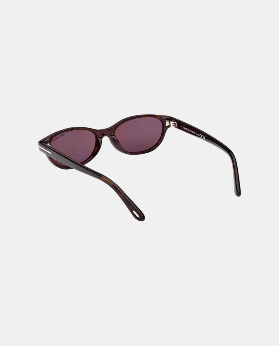 Imagen 4 de Gafa de sol de mujer ovalada en acetato - Tom Ford - Marrón Marrón