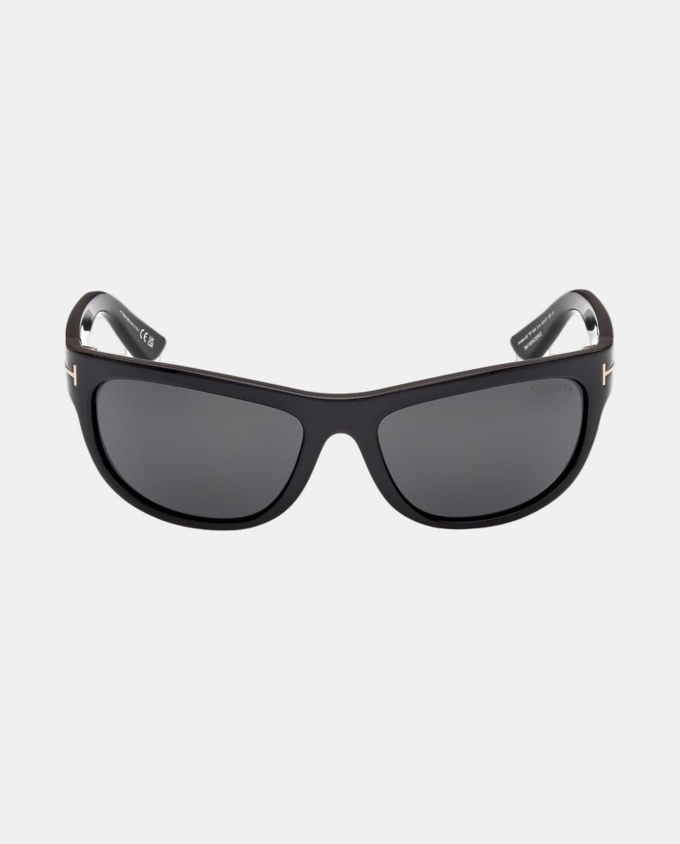 Gafa de sol de hombre rectangular en inyectado - Tom Ford - Negro Negro-1