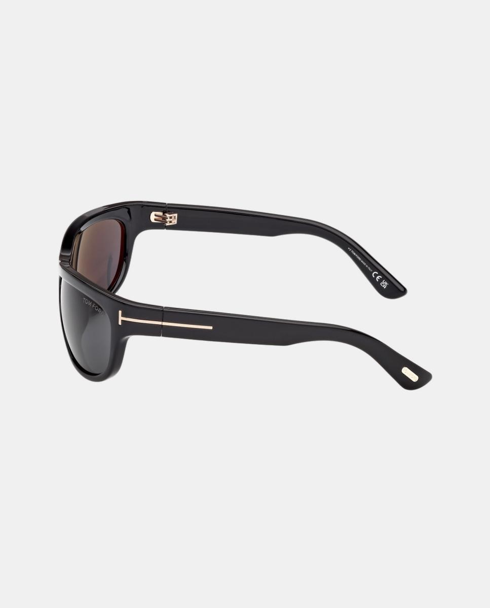 Gafa de sol de hombre rectangular en inyectado - Tom Ford - Negro Negro-3