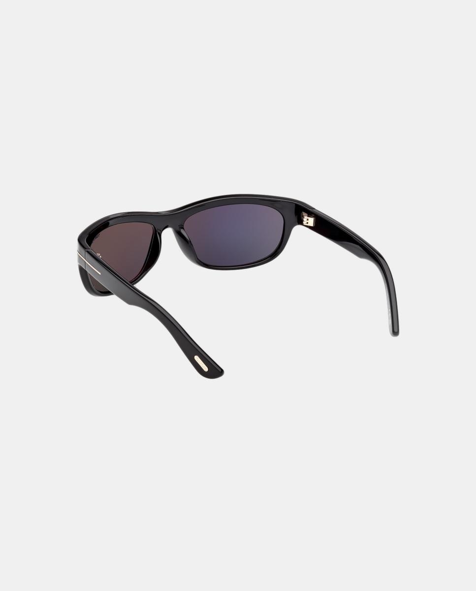 Gafa de sol de hombre rectangular en inyectado - Tom Ford - Negro Negro-4