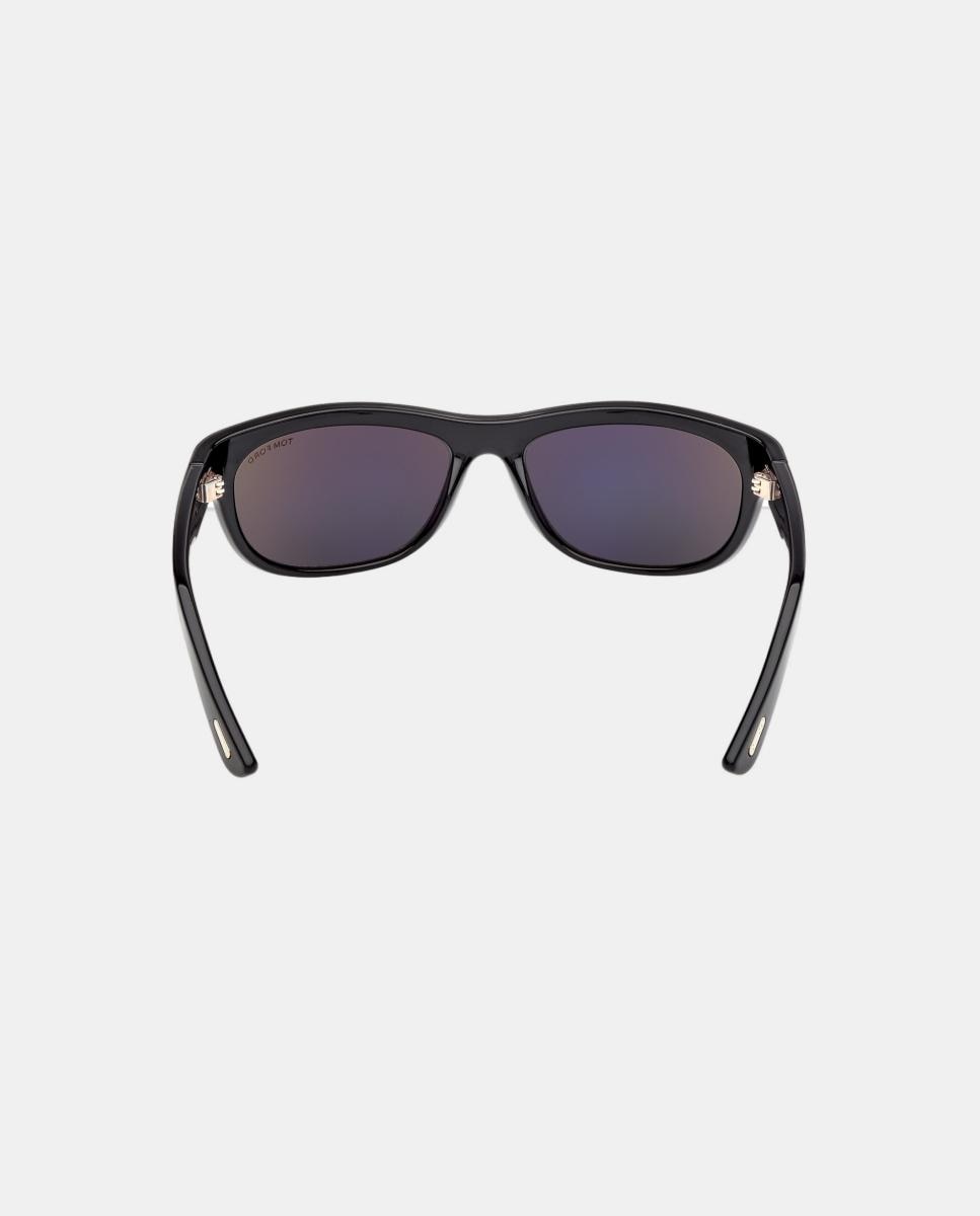 Gafa de sol de hombre rectangular en inyectado - Tom Ford - Negro Negro-5