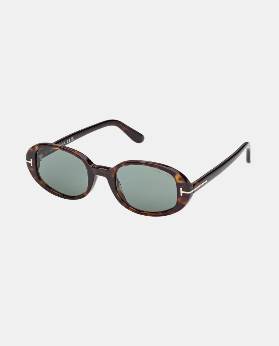 Gafa de sol de mujer ovalada en acetato - Tom Ford - Marrón Marrón-2