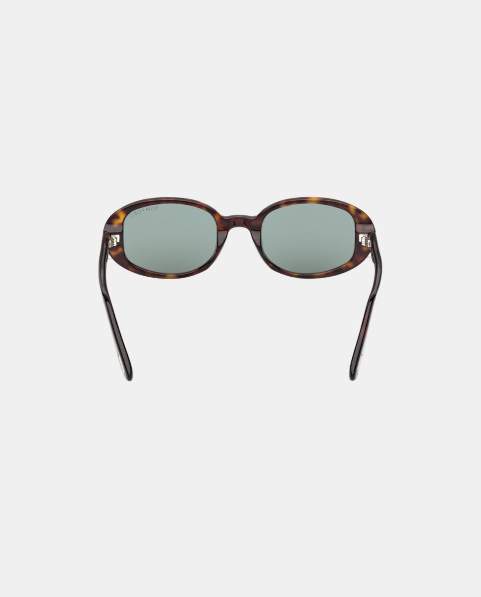 Gafa de sol de mujer ovalada en acetato - Tom Ford - Marrón Marrón-5