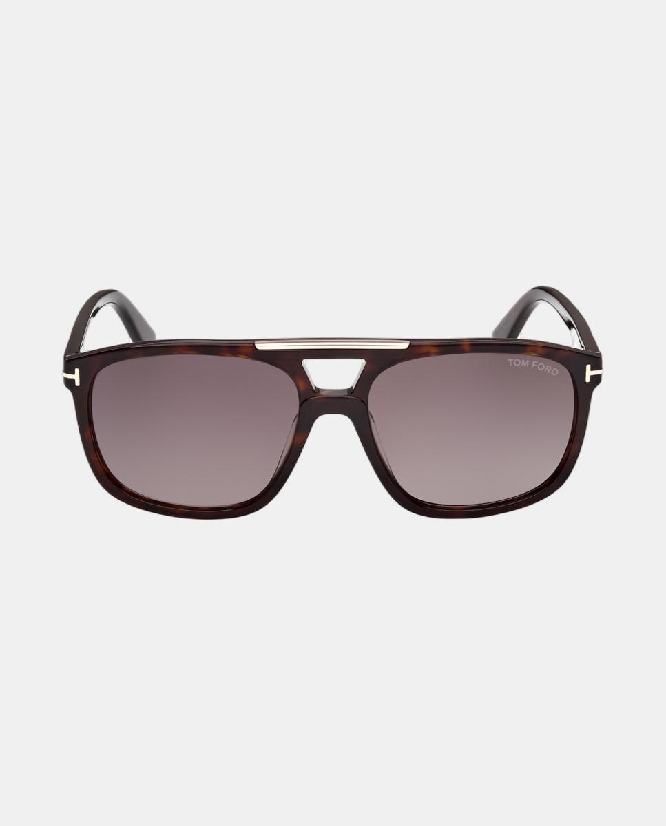 Imagen 0 de Gafa de sol unisex cuadrada en acetato con lente degradada Marrón
