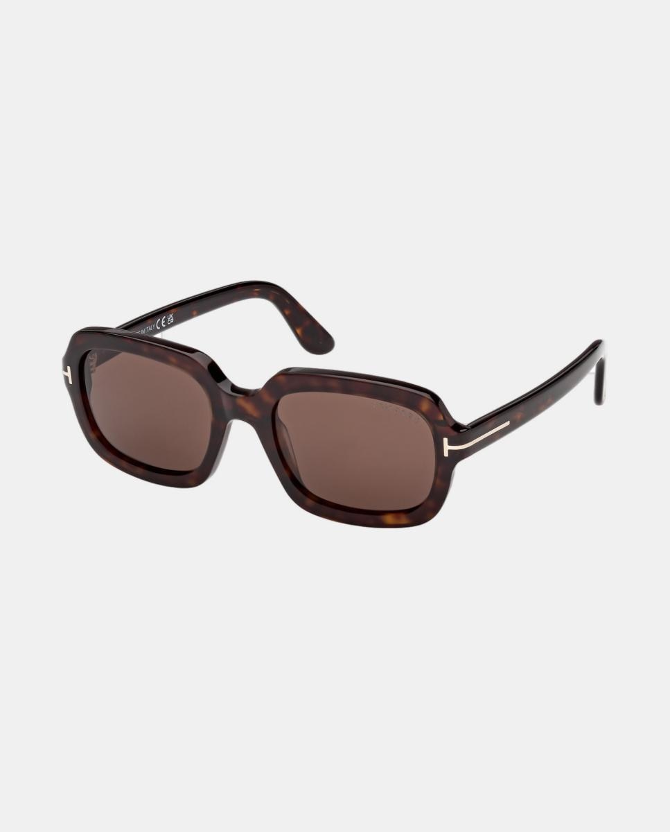 Gafa de sol de mujer rectangular en acetato - Tom Ford - Marrón Marrón-2