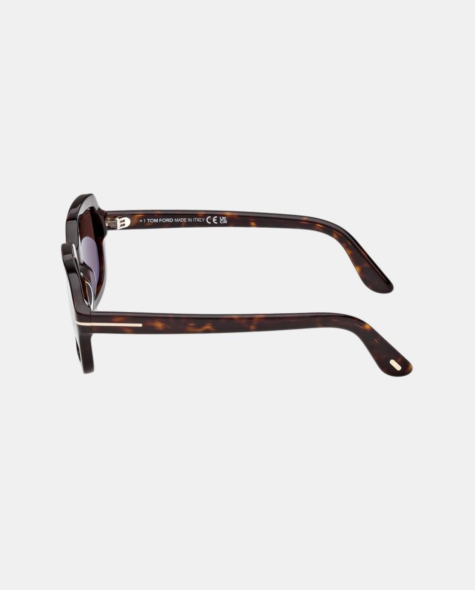 Gafa de sol de mujer rectangular en acetato - Tom Ford - Marrón Marrón-3