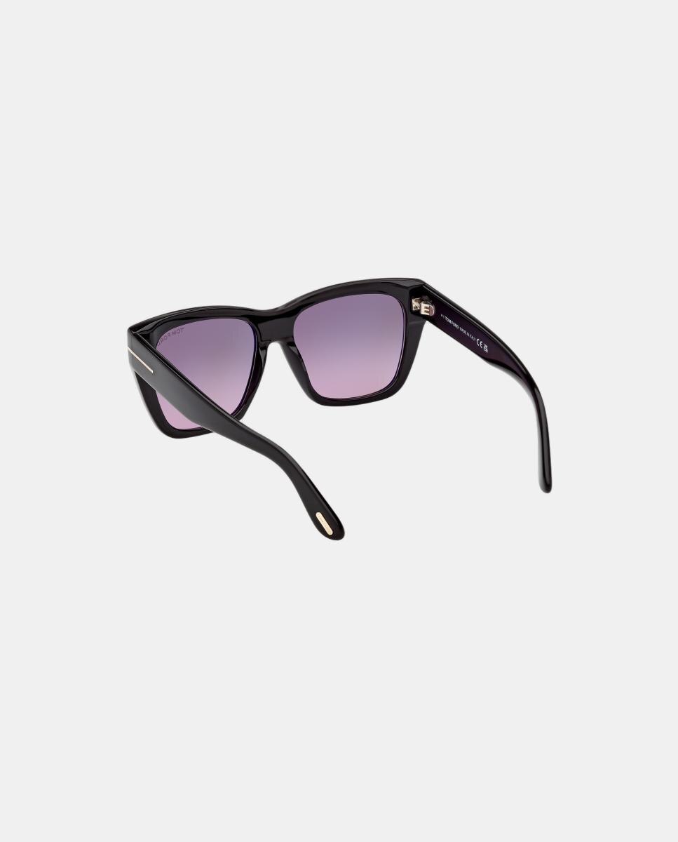 Gafa de sol de mujer mariposa en acetato con lente degradada - Tom Ford - Negro Negro-4