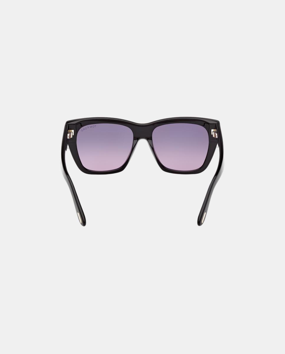 Gafa de sol de mujer mariposa en acetato con lente degradada - Tom Ford - Negro Negro-5