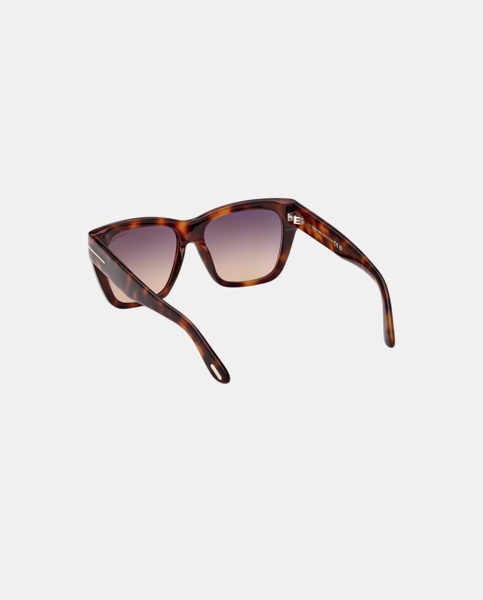 Gafa de sol de mujer mariposa en acetato con lente degradada - Tom Ford - Marrón Marrón-4