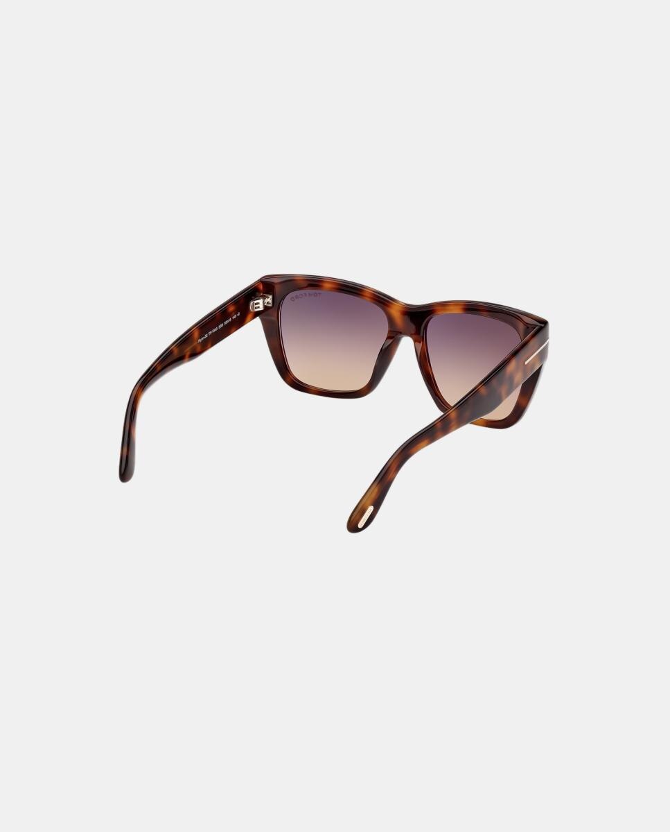 Gafa de sol de mujer mariposa en acetato con lente degradada - Tom Ford - Marrón Marrón-6