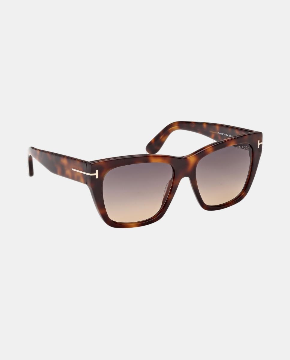 Gafa de sol de mujer mariposa en acetato con lente degradada - Tom Ford - Marrón Marrón-8