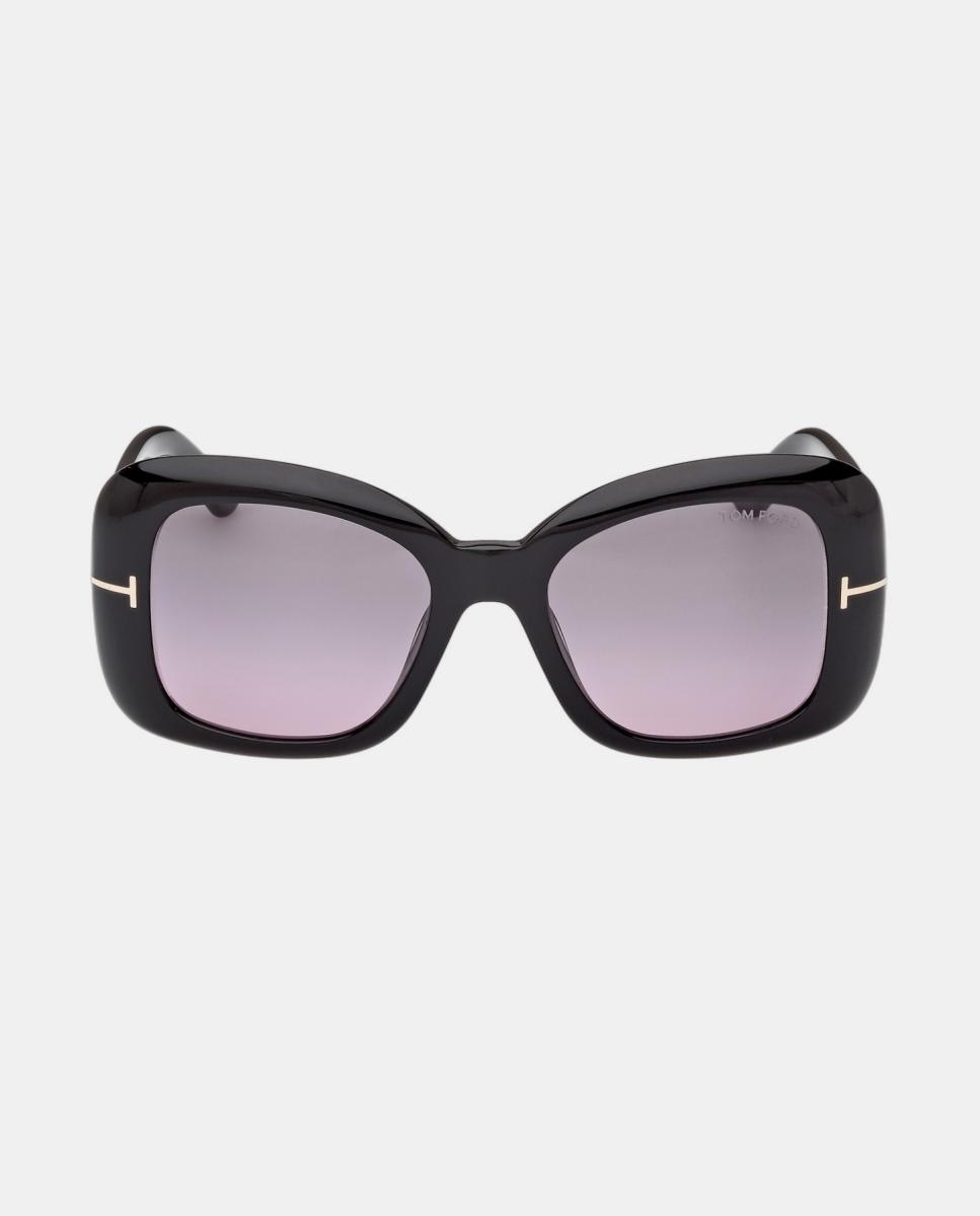 Imagen 0 de Gafa de sol de mujer cuadrada en acetato con lente degradada Negro