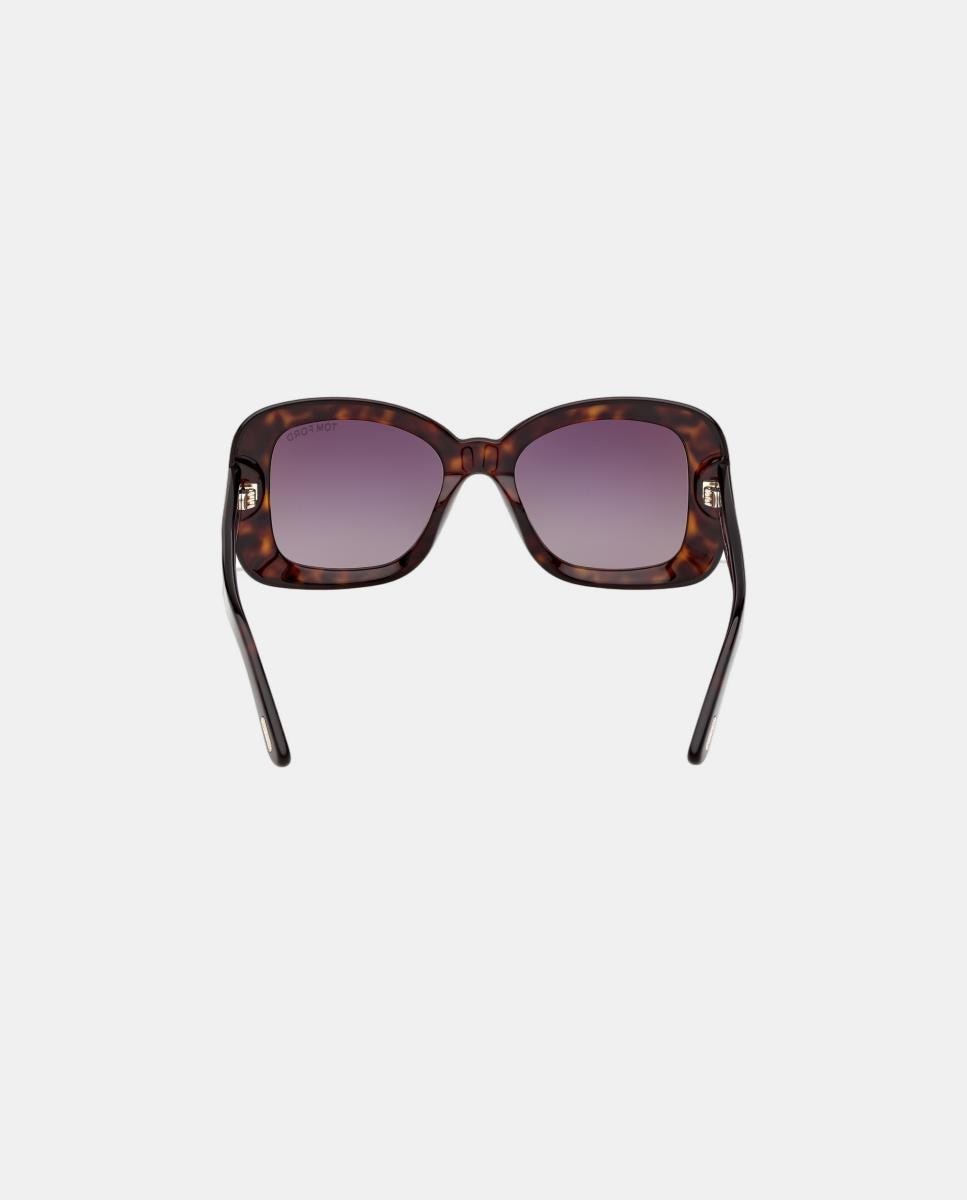 Gafa de sol de mujer cuadrada en acetato con lente degradada - Tom Ford - Marrón Marrón-2
